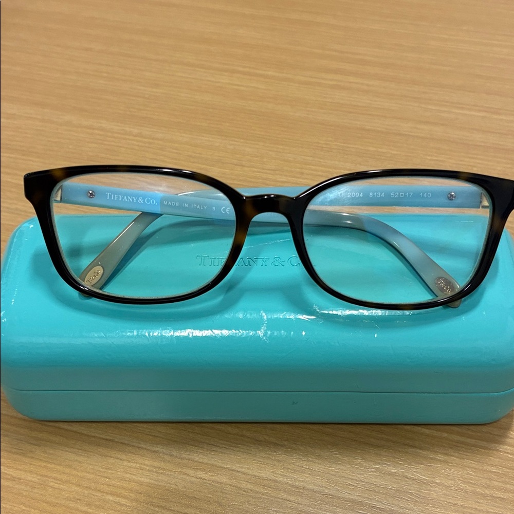 Tiffany & Co. Tortoise Shell Eyeglasses with Blue Case